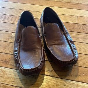 Aldo Men's Brown Leather Moccasin Driving Loafers Size 9.5
